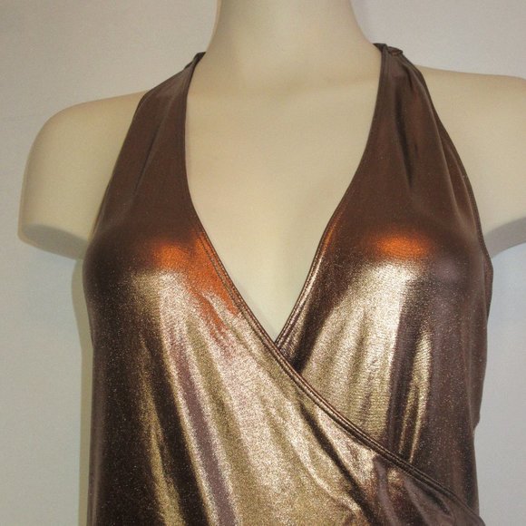 Aritzia  Little Moon  metallic Goldish  Luna Halter Bodysuit  Large - Picture 4 of 11